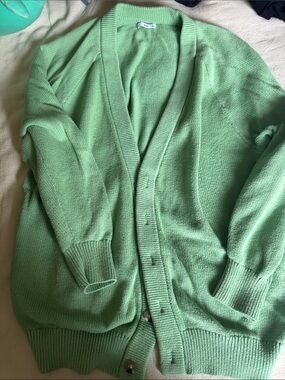 TNA Light Green Men's Button-Up Cardigan